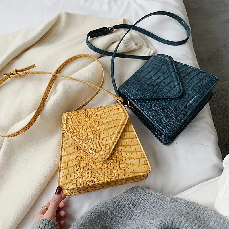 Женская сумка 2020 новый бренд ретро крокодиловый узор квадратный плечо почтальон