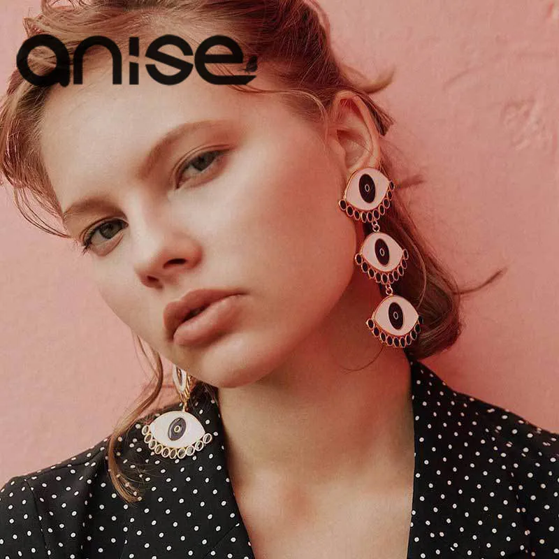 Anise массивное ювелирное изделие винтажный зловещий глаз висячие серьги для