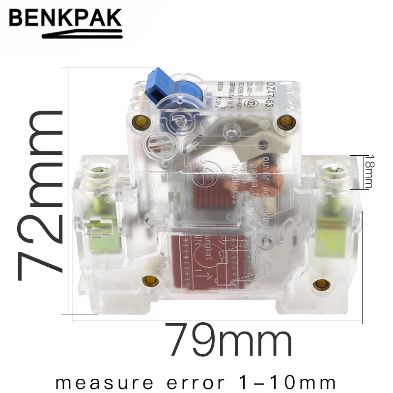 DZ47-63 1P DC 6A 10A 16A 20A 25A 32A 40A 50A 63A прозрачный DC250V Мини автомат защити цепи