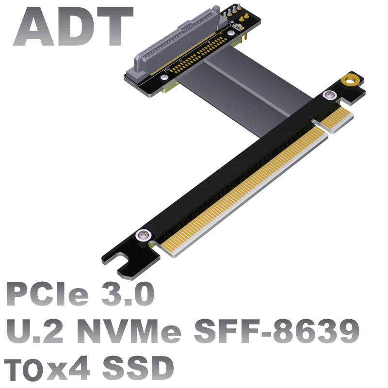 ADT Link 32G/bps U.2 интерфейс U2 к PCI E 3 0x16 SFF 8639 Pcie твердотельный удлинитель Кабель для