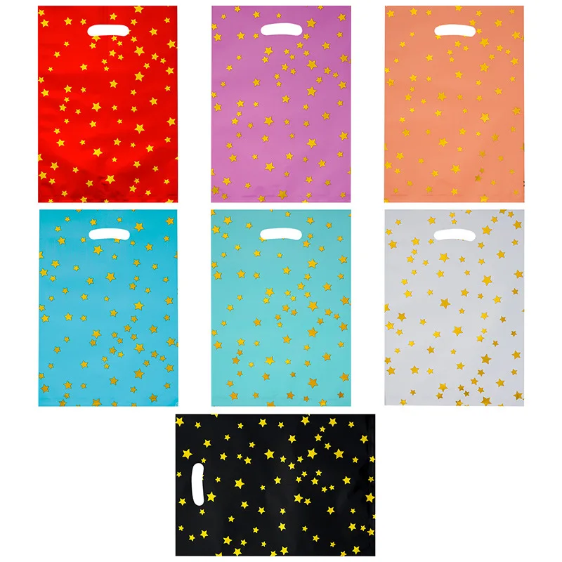 Пластиковые пакеты с золотыми звездами для вечеринки Happy Baby Shower