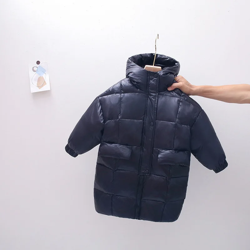 

Winter Kids Oversized Down Jackets For Girls Children Warm Long Coat Boys 3-12 Year Toddler Girl Hooded Parkas Outerwear Clothes