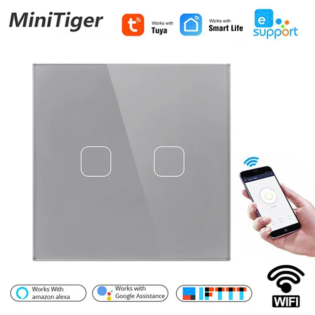 Сенсорный выключатель Minitiger 1/2/3 клавиши европейский стандарт настенный