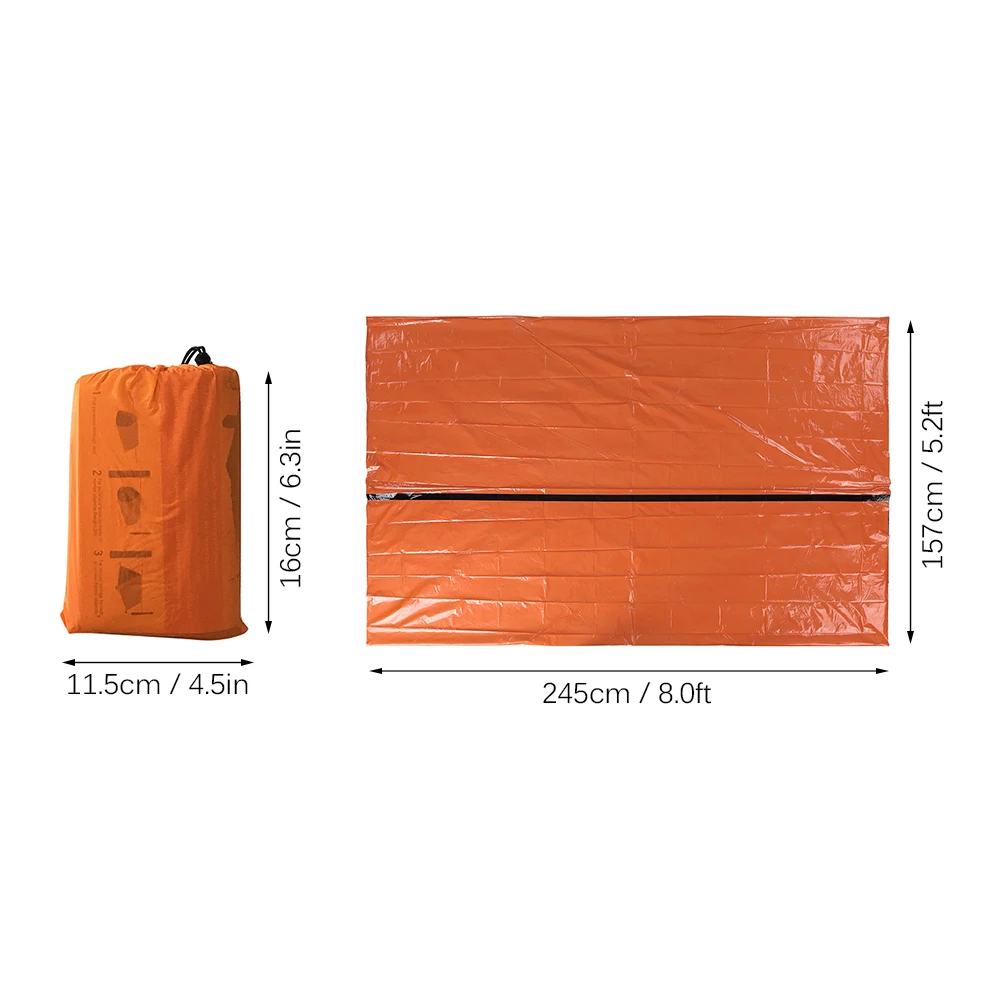 Аварийная трубчатая палатка для выживания оранжевая спасательная кемпинга