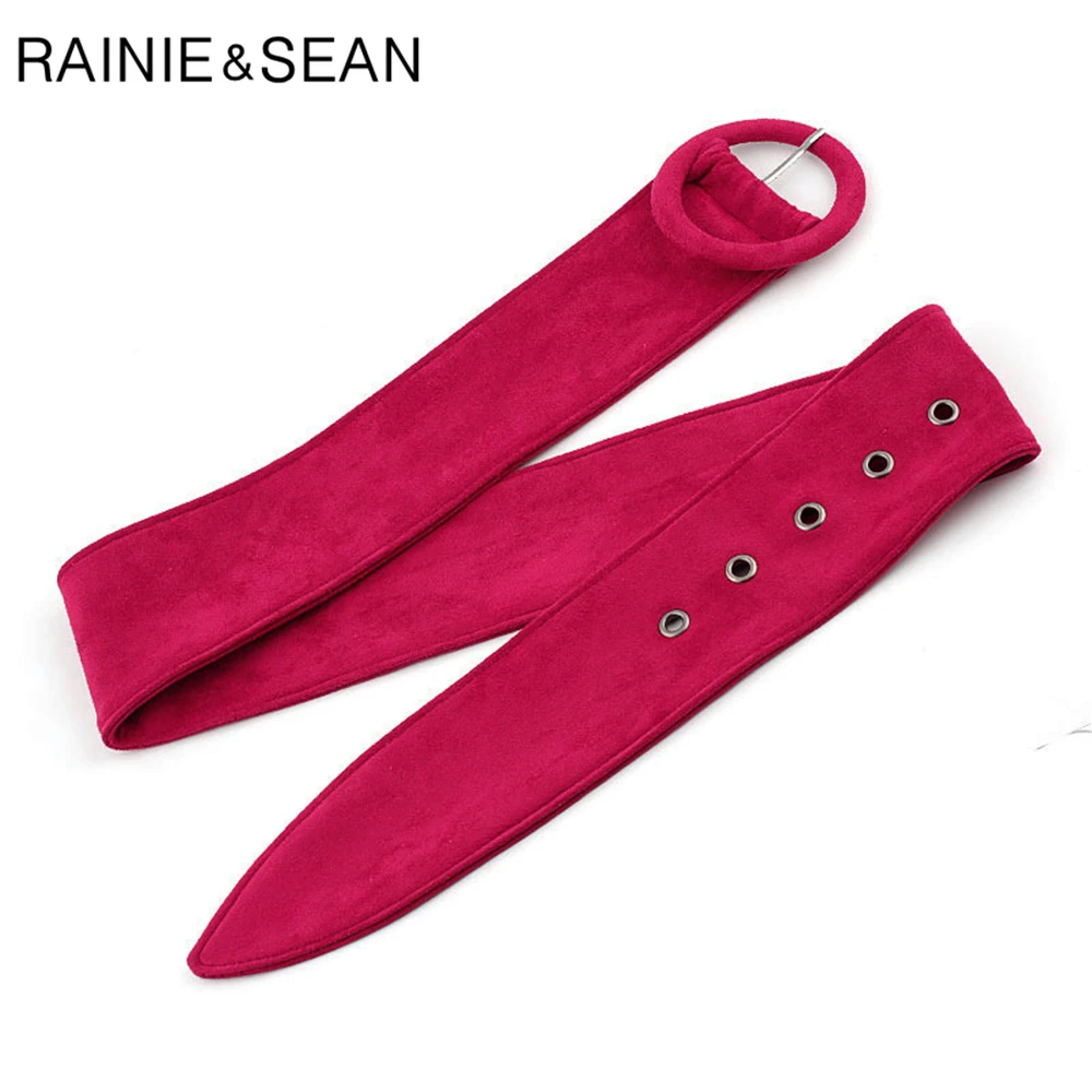 Ремень женский замшевый с круглой пряжкой 108 см|Женские ремни| |