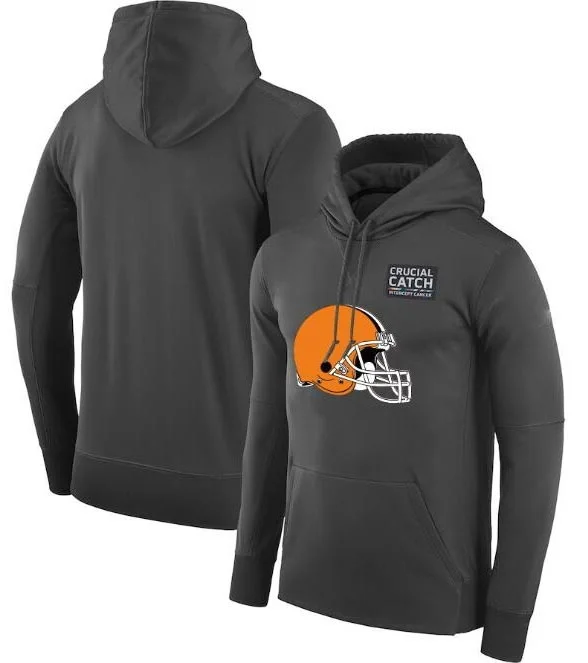 

Мужская антрацитовая Толстовка Cleveland Crucial Catch Performance Browns