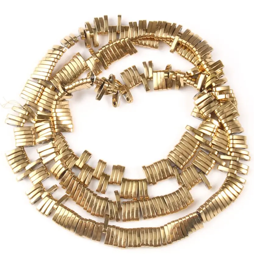 

Бусины Из Гематита золотистого цвета для изготовления ювелирных изделий, браслетов «сделай сам», нить 15 дюймов, минеральные бусины