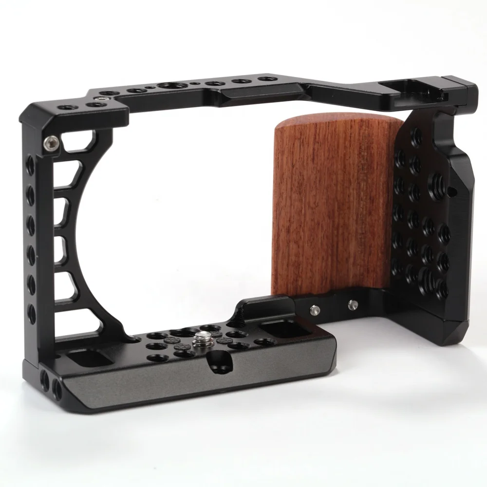 New camera cage sony a6400 Wooden Handle case Aluminum Alloy for DSLR A6400 A6300 A6500 A6100 enlarge