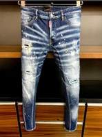 original authentic classic dsquared2 classic new top men ripped jeans dsq jeans motorcycle jeans jacket men trousers clothes