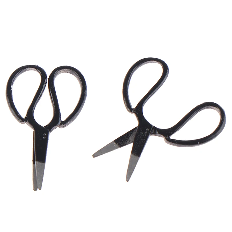 

2Pcs 1:12 Scale Dollhouse Miniature Scenes Hair Cutting Scissors Model Furniture Toys