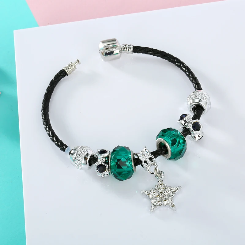 2019 новая очаровательная черно зеленая подвеска в виде звезды со стразами черный