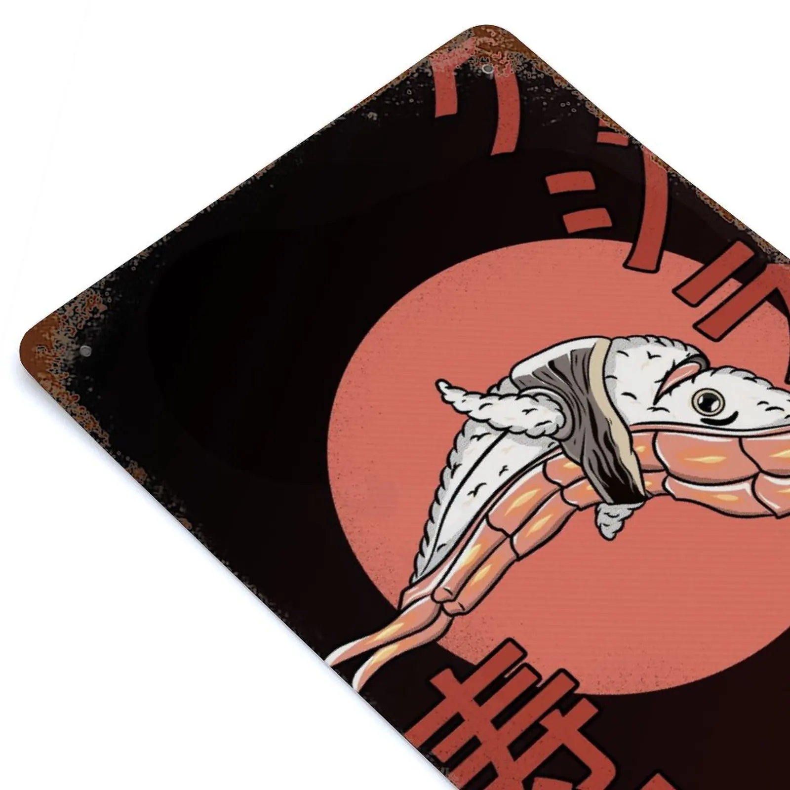 

Sushi Whale Soy Sauce Printed Vintage Metal Poster Home Pub Bar Garage Wall Decoration Tin Sign Plaque Decor