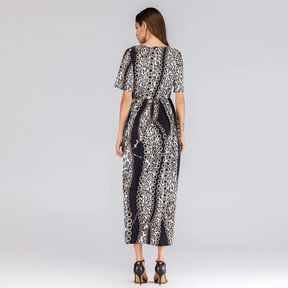 

New Fashion Printing Summer Bohemian Women Beach Long Dress America Europe Africa Elegant Femme Robe Casual Vestido De Mujer