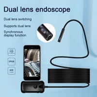 wifi endoscope double cameras for car iphone 8mm sewer pipe flexible inspection camera 5mp wireless mobile automotive borescope