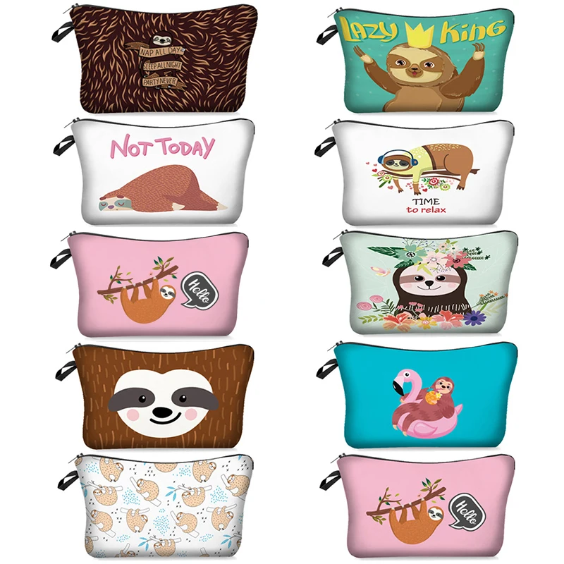 Новые разноцветные сумки для макияжа с милым рисунком органайзер 3d деревьев и