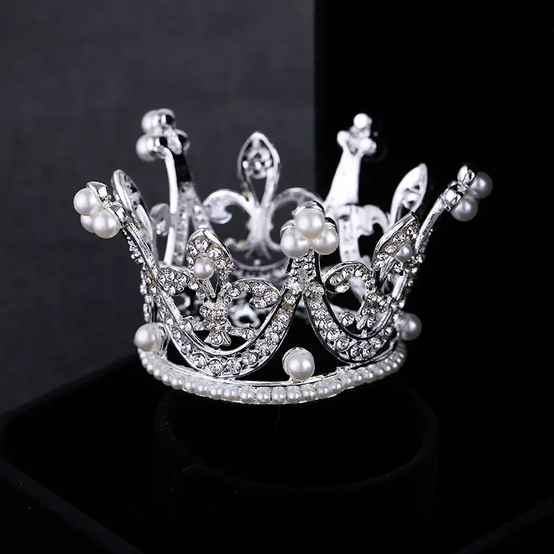 TDQUEEN имитация жемчуга мини полный круг тиара Корона невесты Pageant Выпускной День Рождения Круглый диадема, тиара Свадебные украшения для волос