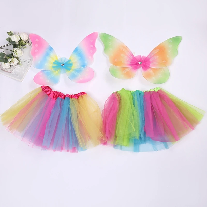

2 PCS/SET Cute Dreamlike Fairy Angle Kids Wing Set Girls Birthday Gift Party Halloween Princess Cosplay Costumes Props