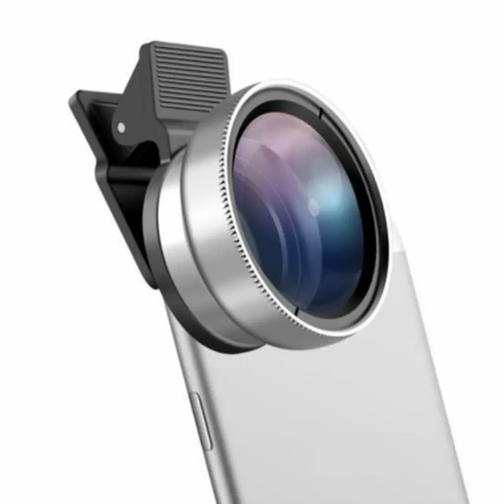 

Универсальный объектив 2 в 1 с зажимом 37 мм, Профессиональный широкоугольный объектив 0.45x 49uv + макрообъектив HD для iPhone, Android