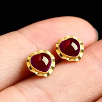 exquisite unusual earrings with natural opal zircon vintage golden piercing jewelry womens wedding party charm heart ear studs
