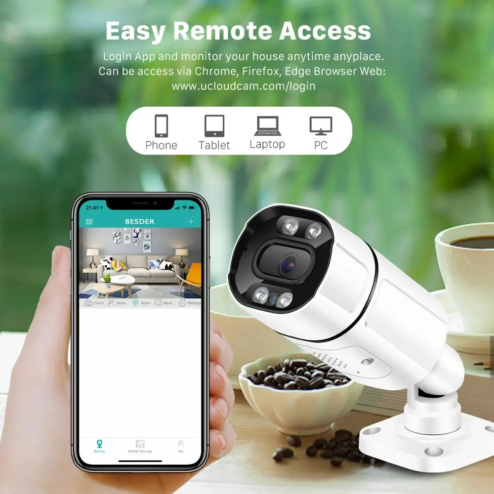 BESDER 5MP 3MP 48V POE IP-камера Наружная AI Human Detect Audio 2MP HD Security CCTV Camera P2P Инфракрасная