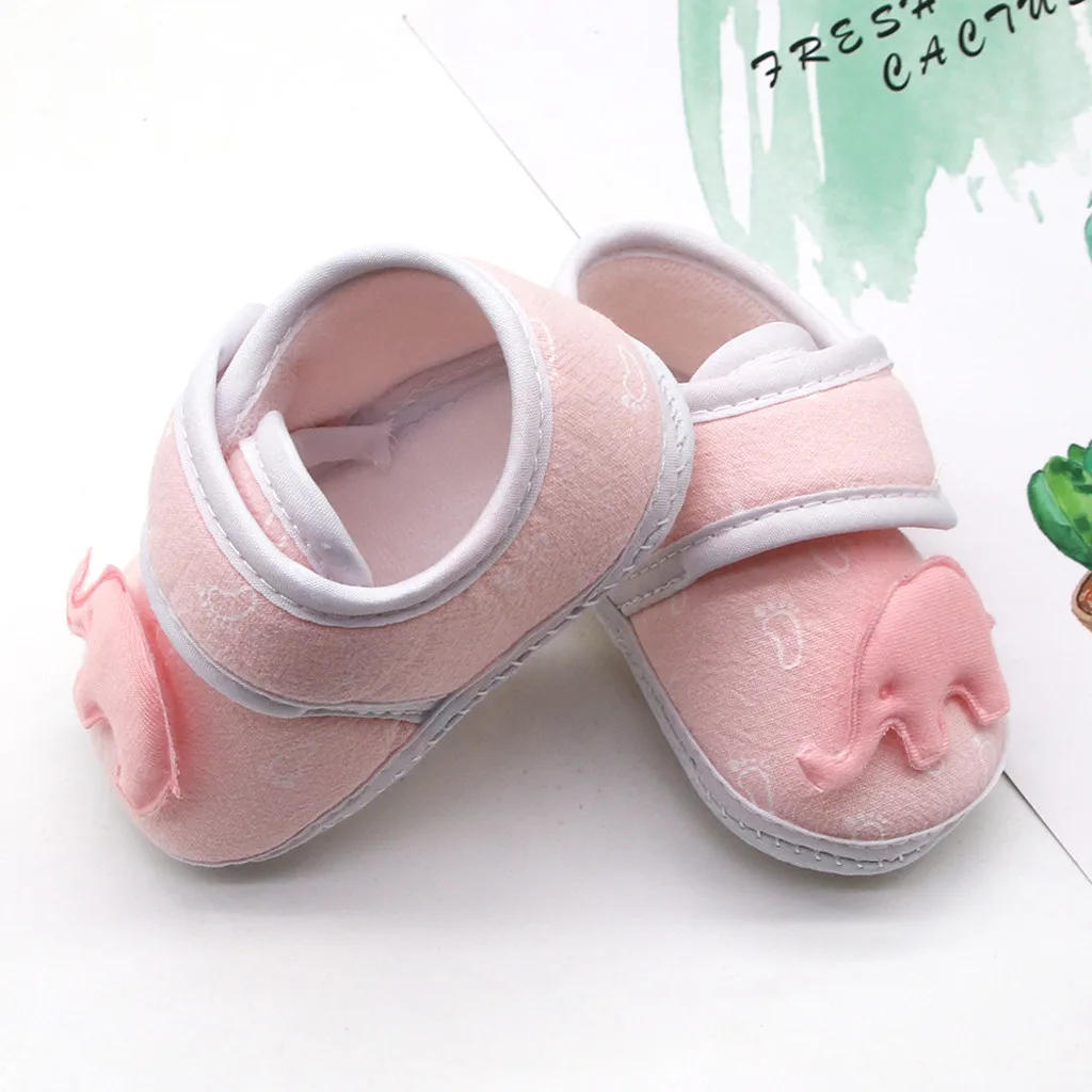 

Infant Newborn Shoes Baby Girls Boy Prewalker Printing Elephant Applique Single Shoes Sneakers Toddler Running Sport Shoes