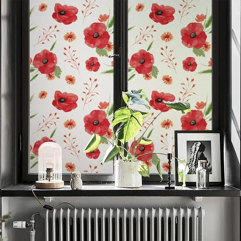 Размер на заказ статическая пленка для окон виниловая кукурузная маковая