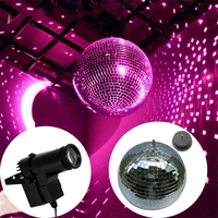beiaidi 202530cm silver mirror disco ktv ball complete party kit with 10w remote pinspot light wedding xmas stage effect lamp
