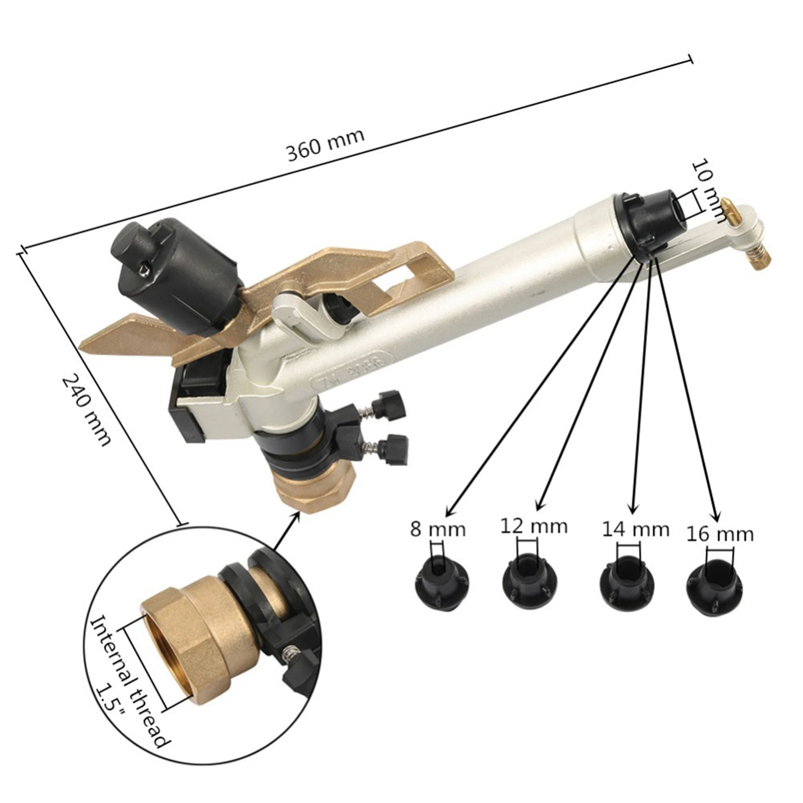 Металлический спринклер с внутренней резьбой 1 5 дюйма для дальнего полива