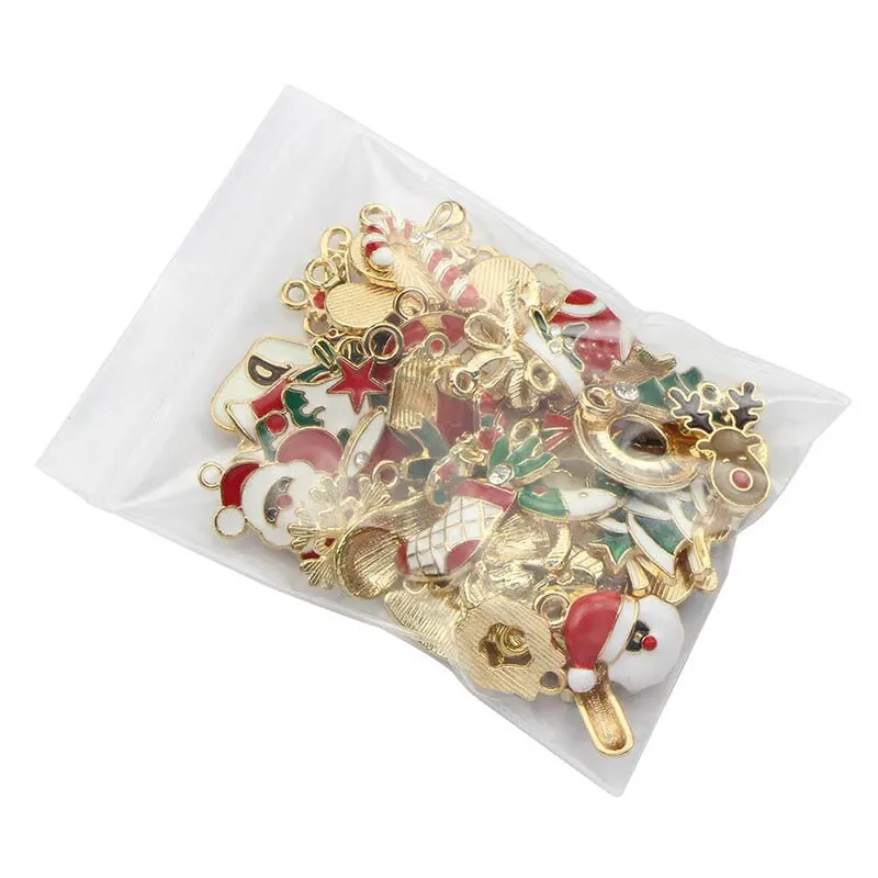 

45Pcs Enamel Pendants Ornaments Mixed Christmas Charms Xmas Tree Decoration For Bracelet Earrings Necklace DIY Jewelry Findings