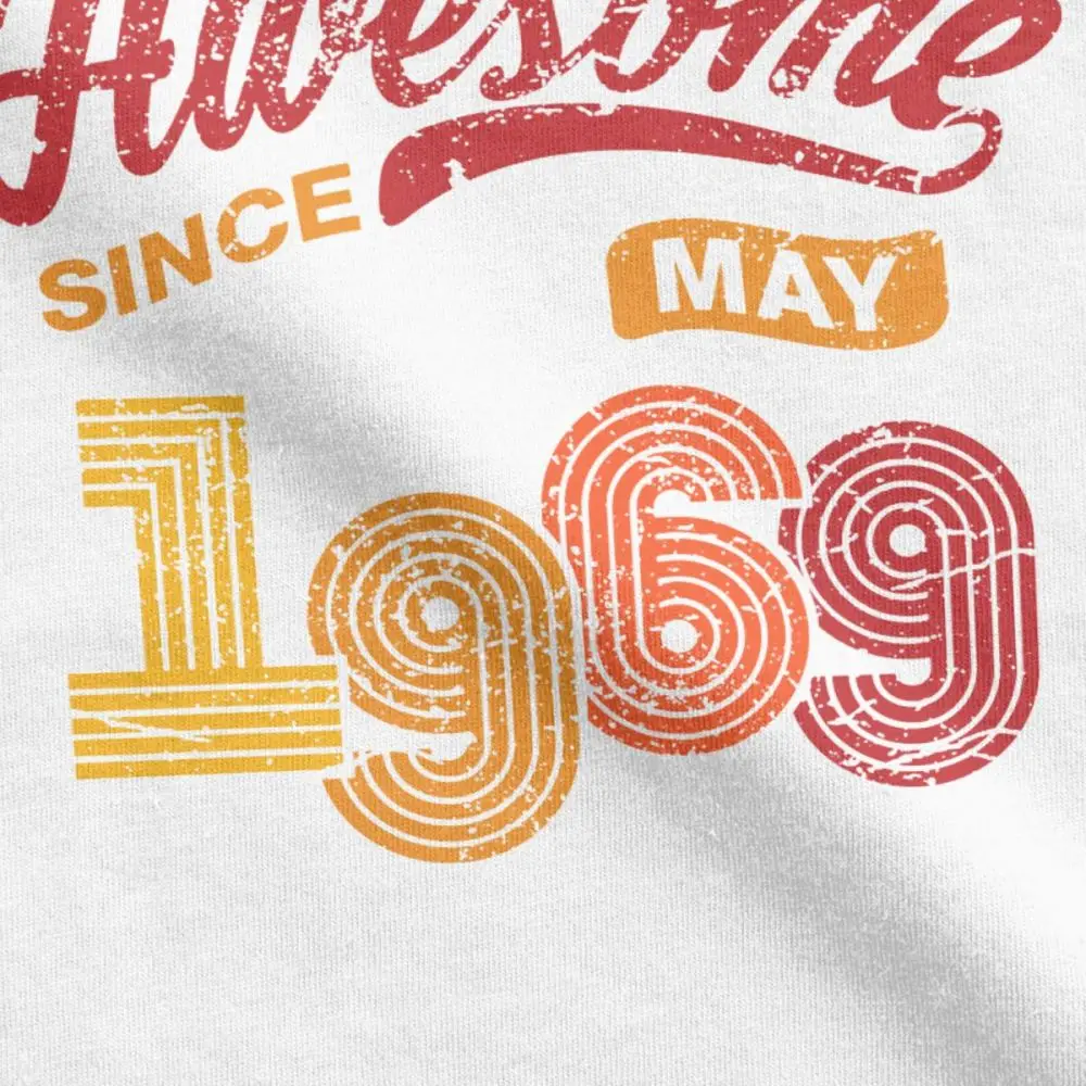 

Men Awesome Since May 1969 Shirt Vintage 49th Birthday T-Shirt Stylish Short Sleeved Tops 100% Cotton Tees Beach T Shirts