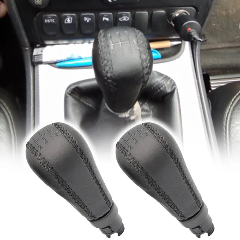 

1PC Car Gear Shift Knob Sewing Leather 5/6 Manual Shift Lever Handball Car Accessories For Volvo S60 S80 V70 XC70