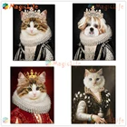 Винтажный постер в скандинавском стиле с изображением кошки принцессы питомца пятнистого животного, настенные картины для гостиной, настенная Картина на холсте без рамки