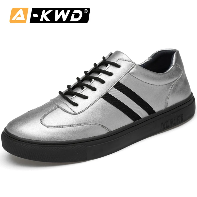 

Fashion Shoes 2019 Summer Breathable Sneakers Homens Lace-up Casual Shoes Men Leather Rubber Black White Gold Designer Trainers