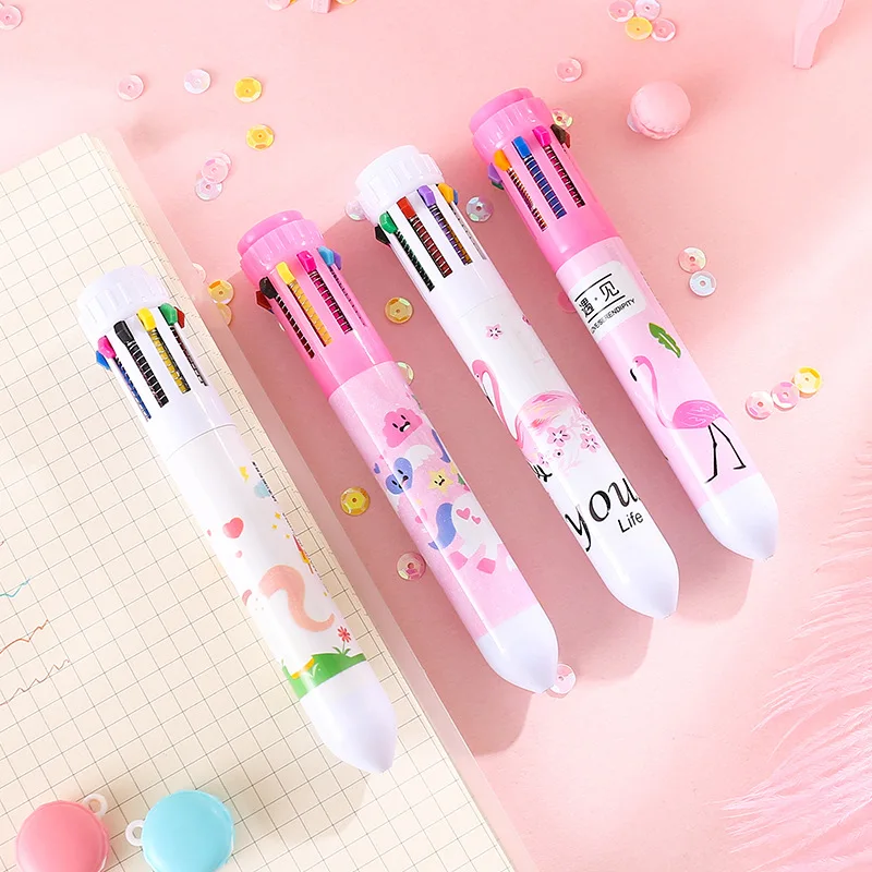 1 шт. милый 10 цветов единорог Фламинго шариковая ручка Kawaii Мультфильм