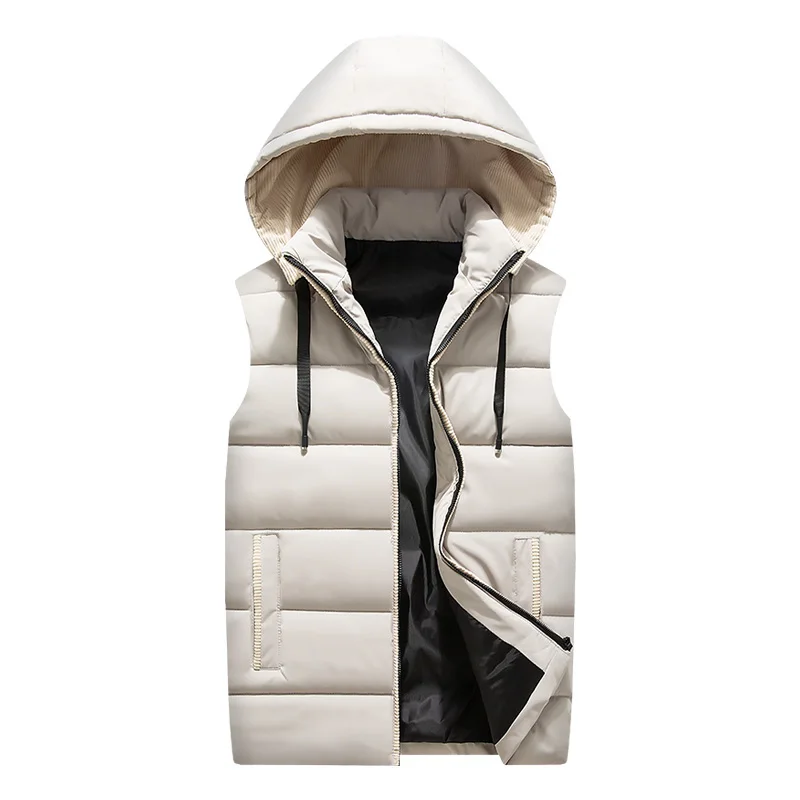 Стильный зимний разгрузочный жилет с капюшоном мужской толстый теплый ветрозащитный жилет без рукавов размера плюс 4XL весенне-осенний жилет