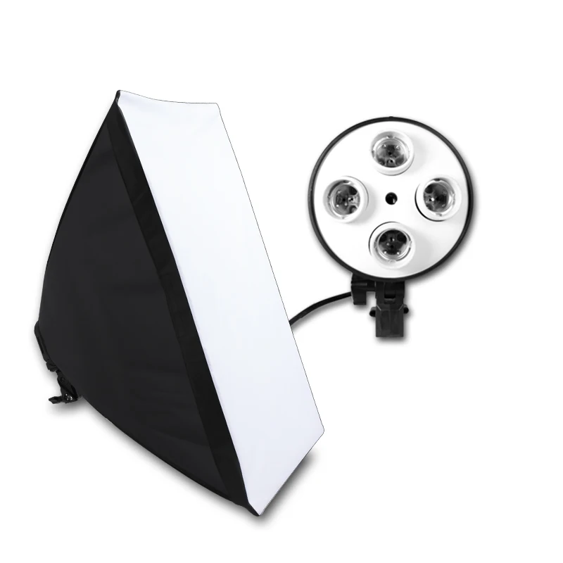 

Photographic Equipment Photo Studio Soft Box Kit Video Four-capped Lamp Holder Lighting With 50x70cm Softbox Photo Box