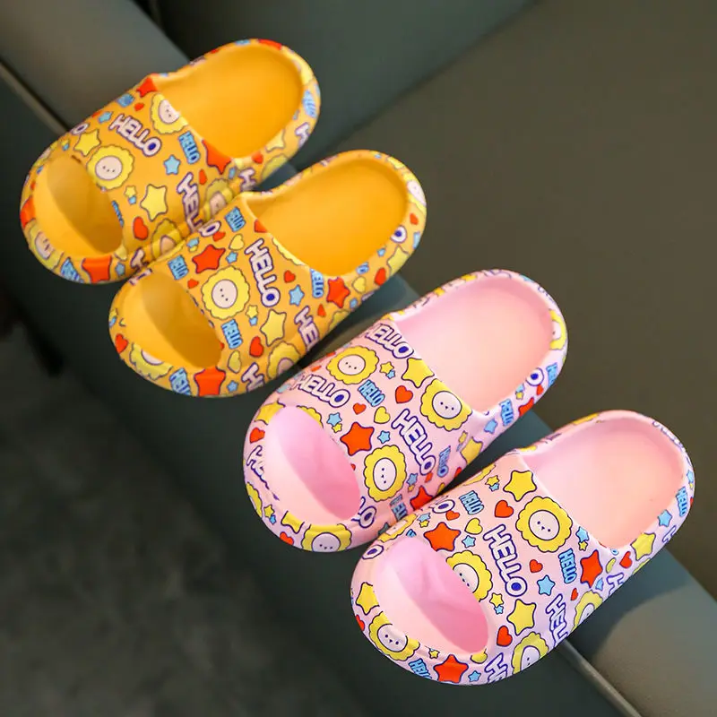 

Slippers For Boy Girl Home Shoes Summer Toddler Flip Flops Soft Bottom Baby Indoor Slippers Beach Love Kids Shoes Family Style