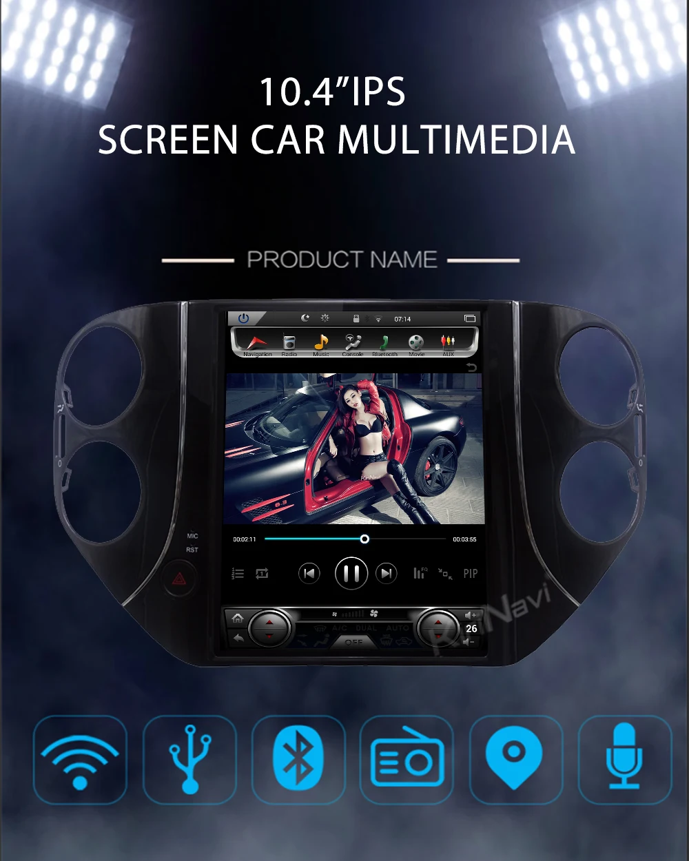 KiriNavi 10," вертикальный экран 1Din Android 8,1 автомобильный Dvd мультимедийный плеер для Volkswagen VW Tiguan автомобильный Радио авто Gps навигация