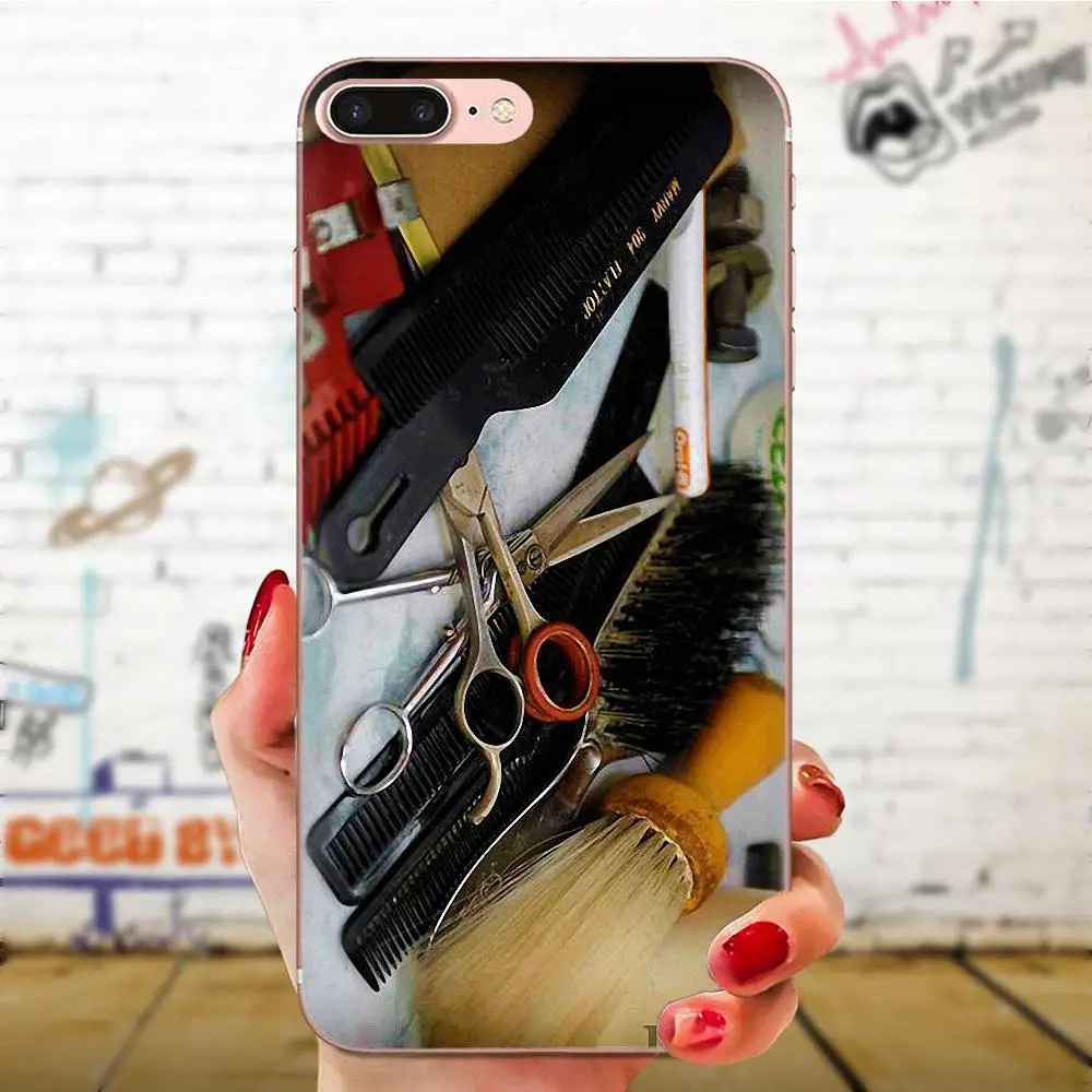 Стилист ножницы кисть переключатель печать рисунок для Apple iPhone 4 5 5C 4S SE SE2 6 6S 7 8 11 Plus