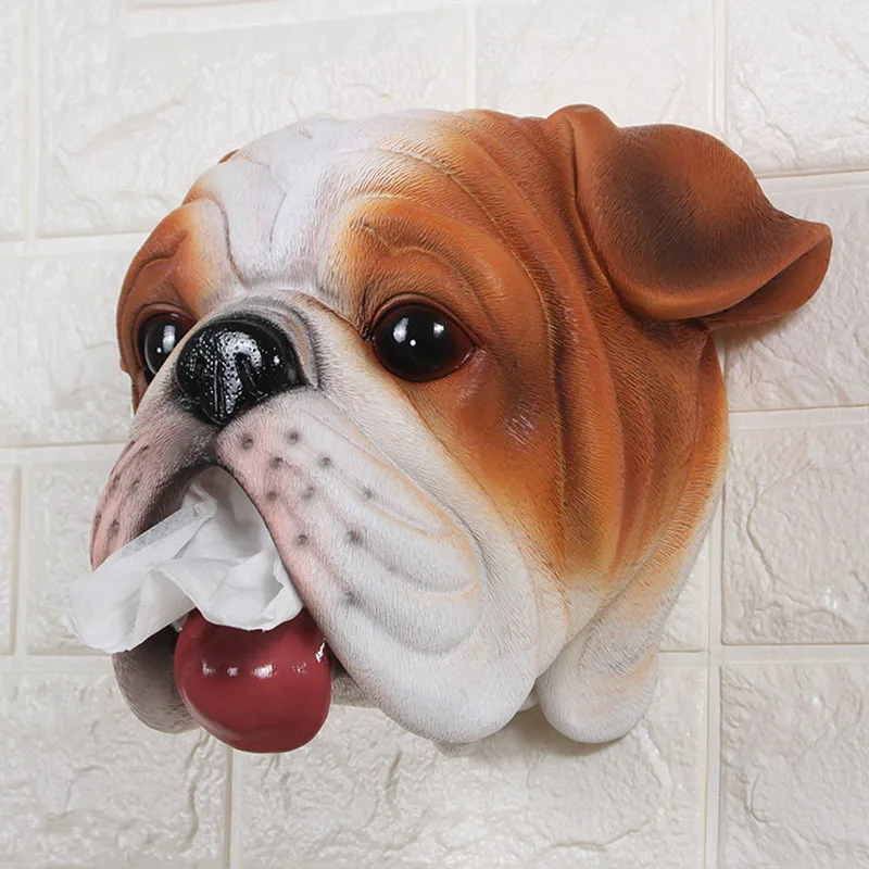 

Tissue Holder Resin Cartoon Dog Roll Support Paper Holders Wall-mounted Free Punch Hanging Tissue Box Home Bathroom Accessories