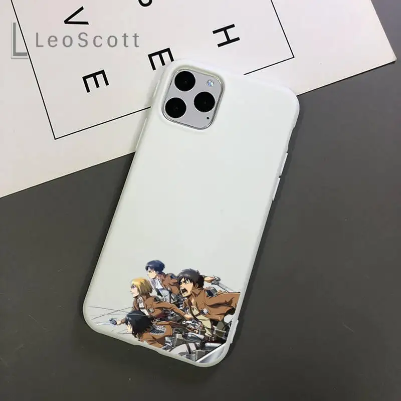 

Attack on Titan Phone Case Candy Color for iPhone 11 12 mini pro XS MAX 8 7 6 6S Plus X 5S SE 2020 XR
