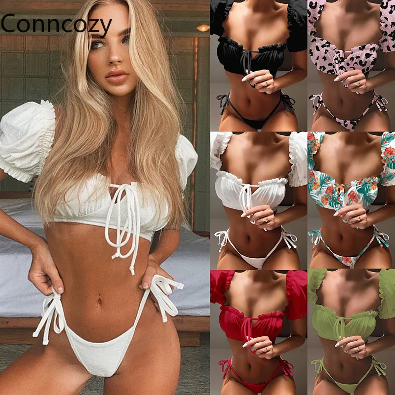 

New Sexy Bikini Suit Swimsuit with Sleeves Swimsuit Push Up Bikini Set V Waist Bathing Suit Women 2 Piece Sets Beachwear Biquini