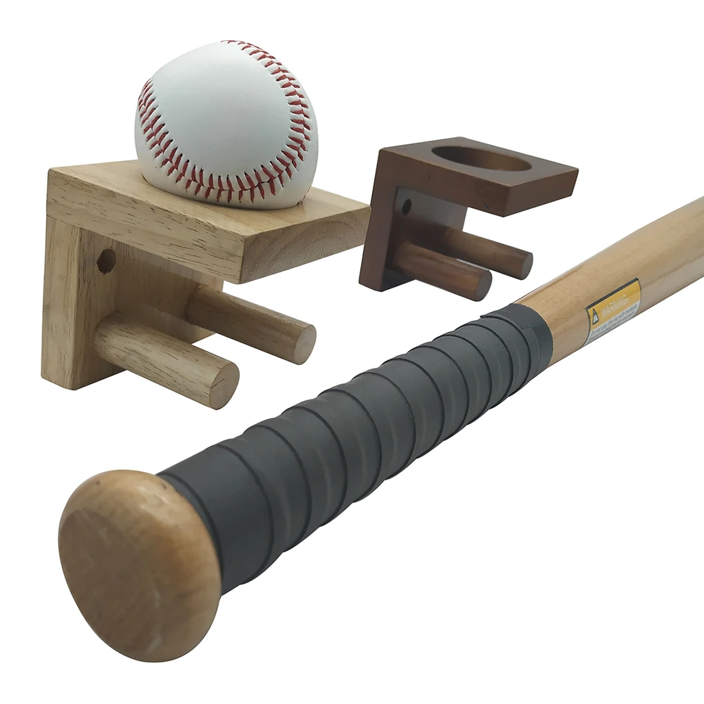 

Baseball Bat Rack Baseball Tennis Bat Softball Racket Wall Mount Vertical Holder Rack Display Wood Ball Stick Bracket