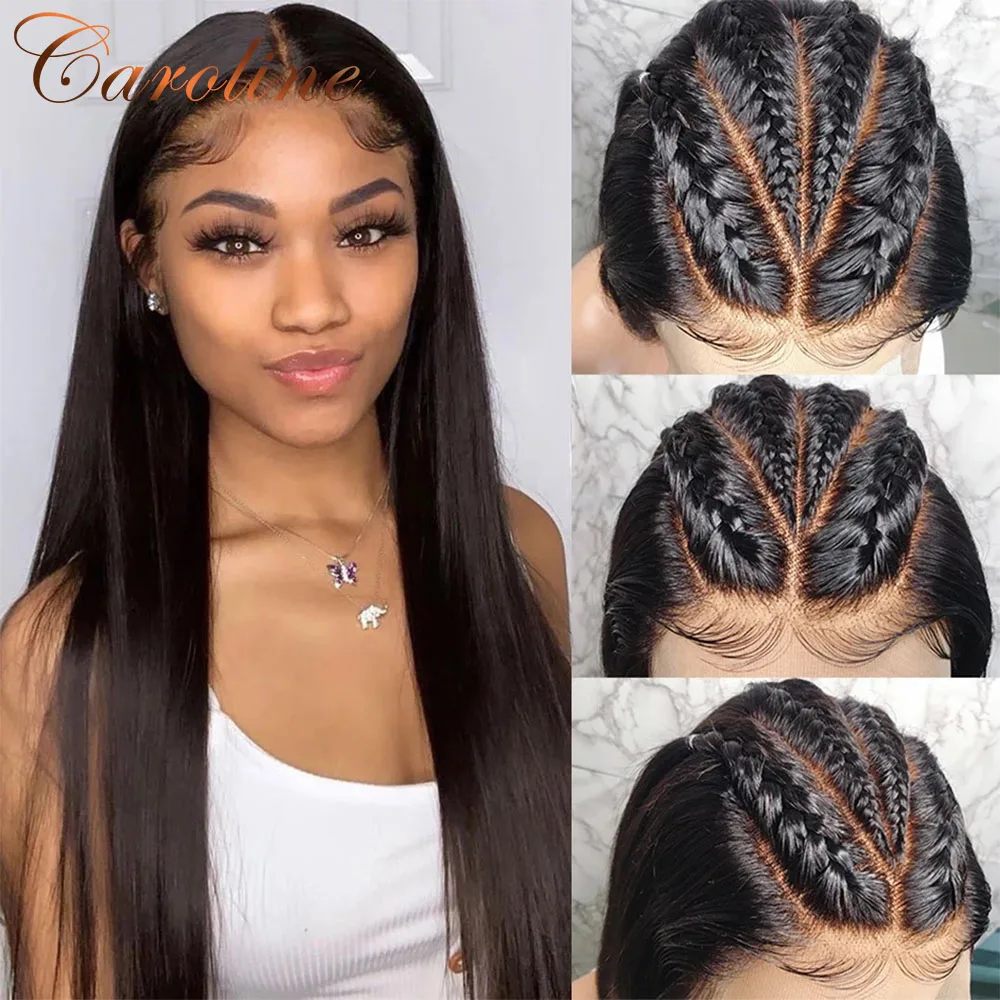 13x4/13x4x2 Straight HD Lace Front Wig Human Hair 180 Density Straight Frontal Wig Natural Hairline With Baby Hair Remy Hair