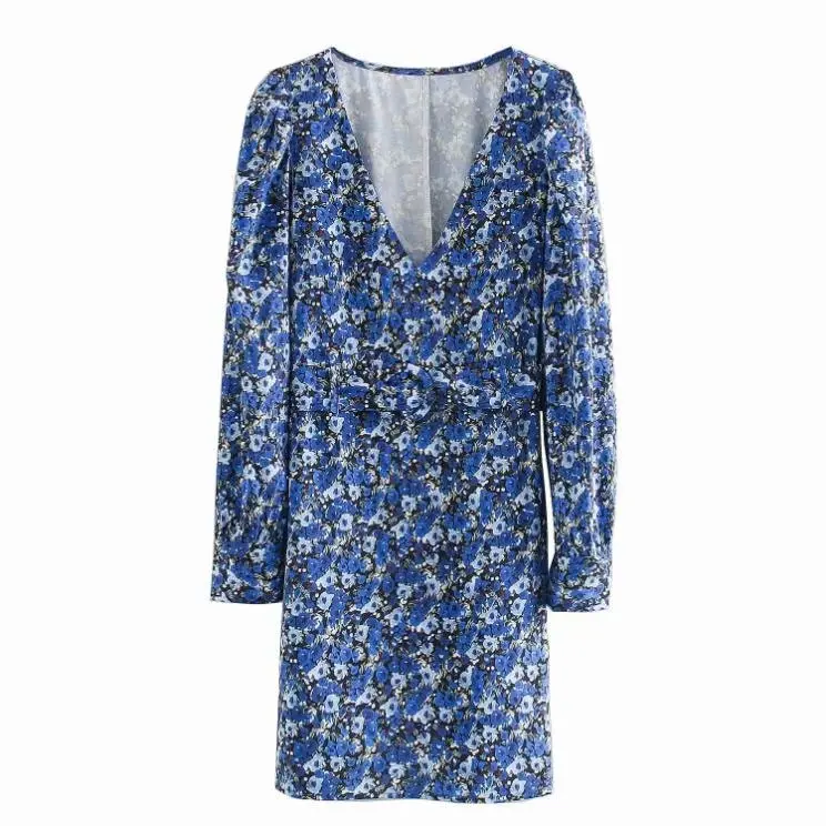 Модное платье с длинным рукавом женская одежда 2020 осенние платья цветочным