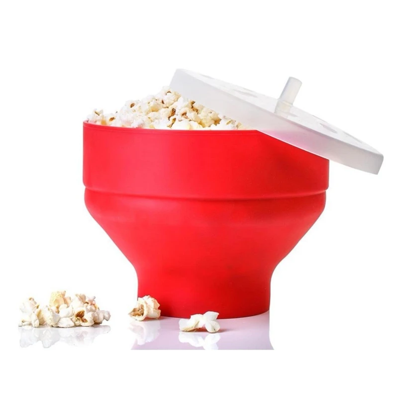 

corn Microwave Silicone Foldable Red Kitchen Easy Tools Diy corn Bucket Bowl Maker with Lid