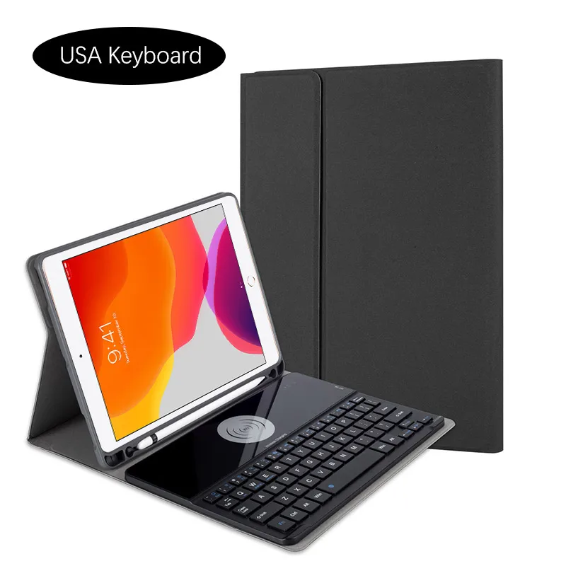 Для iPad 10," чехол Съемная Беспроводная зарядка США Bluetooth клавиатура кожаный чехол для iPad 7th 10,2 Чехол держатель ручки