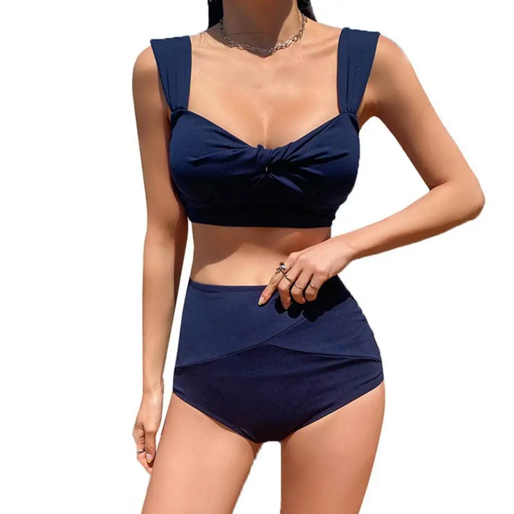 

Summer Push Up Slim Backless High Waist Padded Bikini Set Swimsuit Beachwear for Swimming Bikini Set Backless High Waist Padded