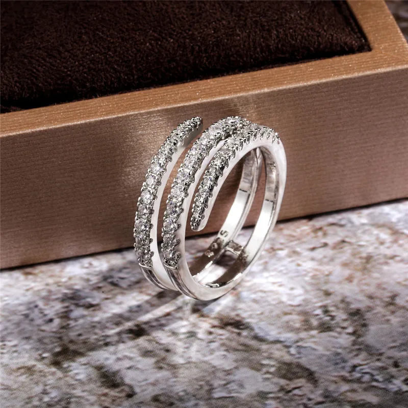 Модные серебряные кольца WUKALO с крестом для женщин блестящие фианитом класса ААА