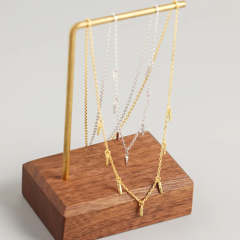 

YPAY 100% Genuine 925 Sterling Silver Chain Necklaces for Women INS Geometric Necklace Female Fine Party Jewelry Gifts YMN204